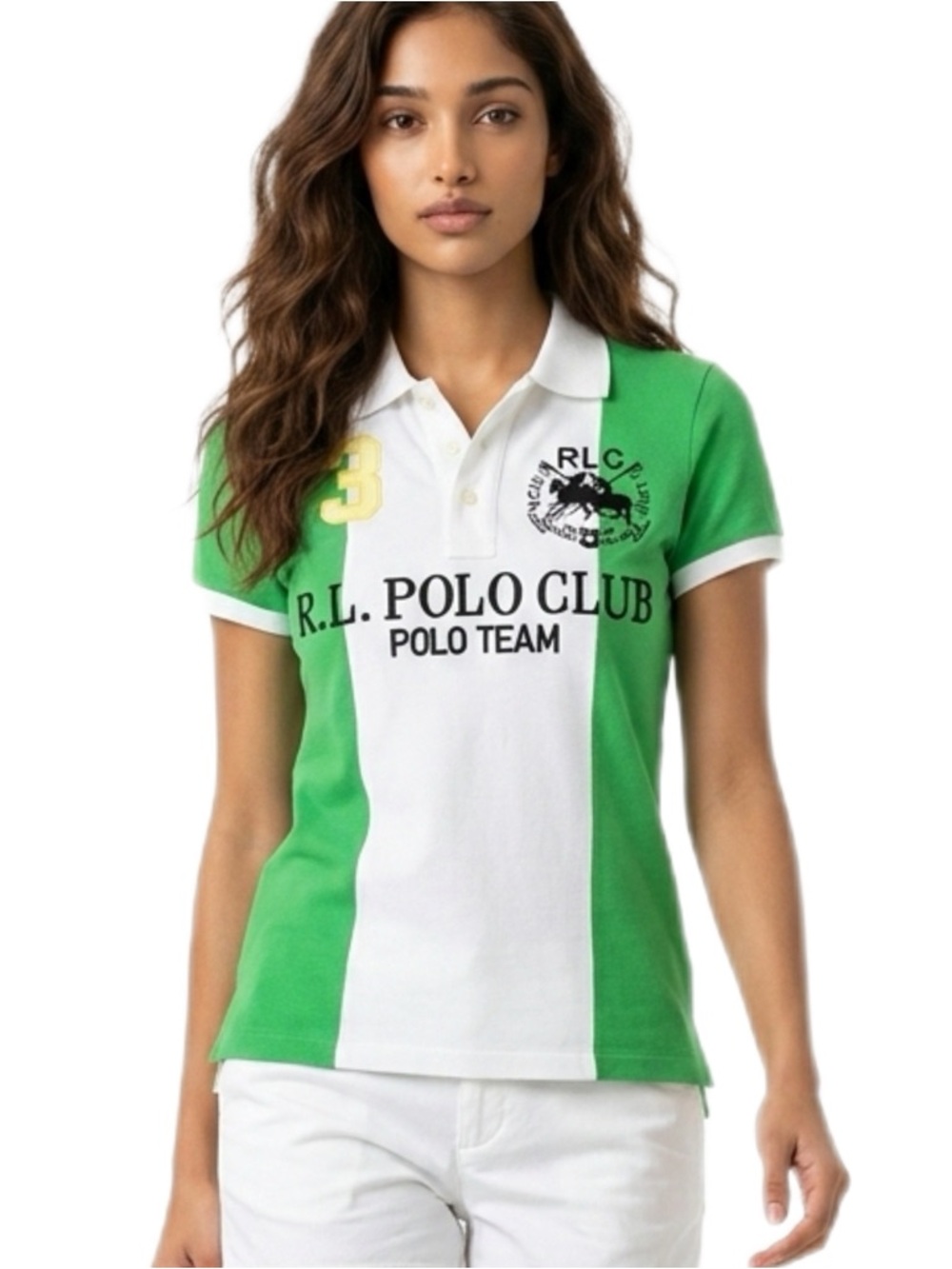 Ralph Lauren Cream Skinny Polo Size Medium Women’s